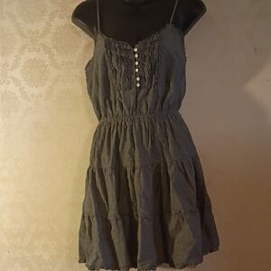 Freebird Charcoal/ Blue Jean Tiered Sun Dress